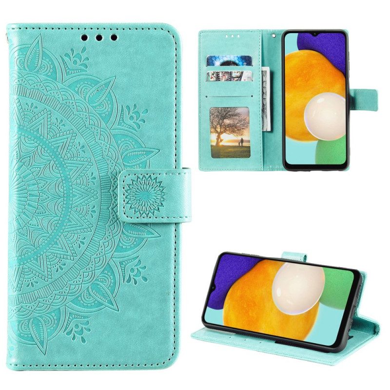 Custodia in pelle Samsung Galaxy A13 5G / A04s Mandala Del Sole