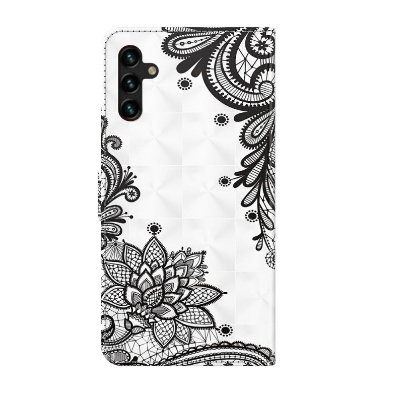 Custodia in pelle Samsung Galaxy A13 5G / A04s Pizzo Elegante