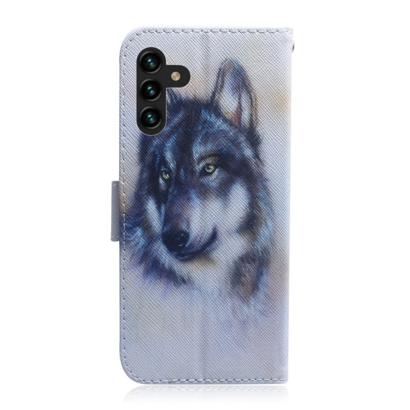 Custodia in pelle Samsung Galaxy A13 5G / A04s Sguardo Canino