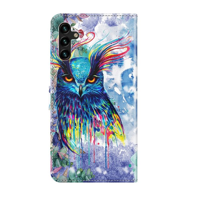 Custodia in pelle Samsung Galaxy A13 5G / A04s Uccello Dell'acquerello