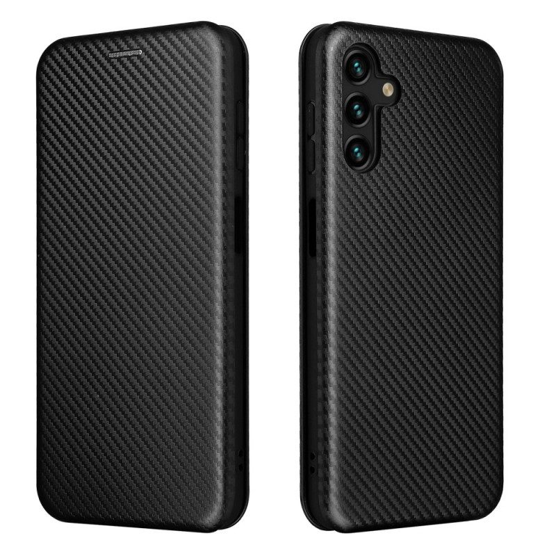 Folio Cover Samsung Galaxy A13 5G / A04s Custodia in pelle Fibra Di Carbonio