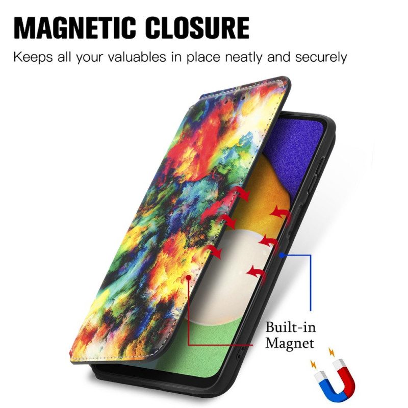 Folio Cover Samsung Galaxy A13 5G / A04s Custodia in pelle Progettazione Caseneo Rfid