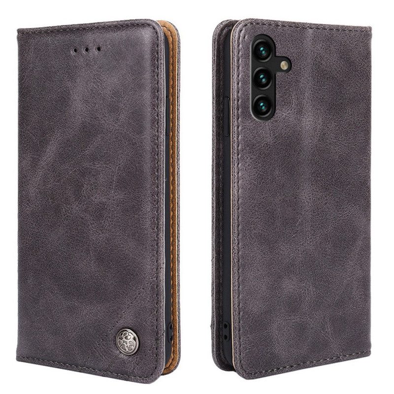 Folio Cover Samsung Galaxy A13 5G / A04s Custodia in pelle Rivetto In Pelle Stile