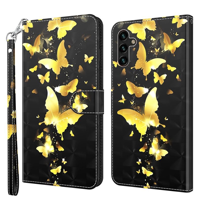 Folio Cover Samsung Galaxy A13 5G / A04s Farfalle Gialle