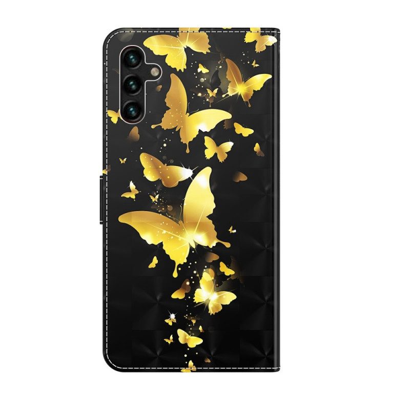 Folio Cover Samsung Galaxy A13 5G / A04s Farfalle Gialle