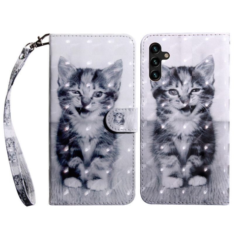 Folio Cover Samsung Galaxy A13 5G / A04s Gatto Bianco E Nero