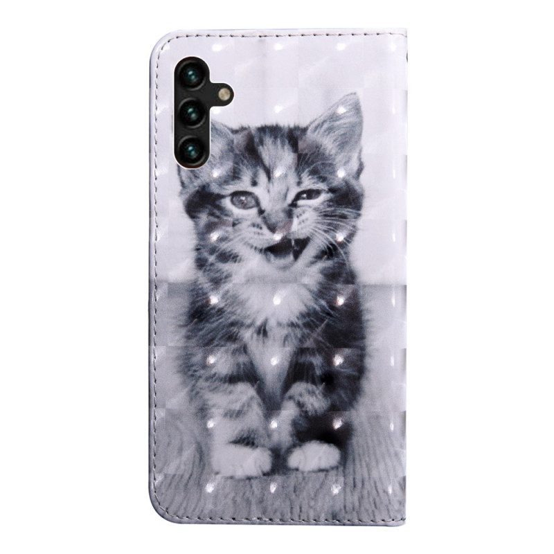 Folio Cover Samsung Galaxy A13 5G / A04s Gatto Bianco E Nero