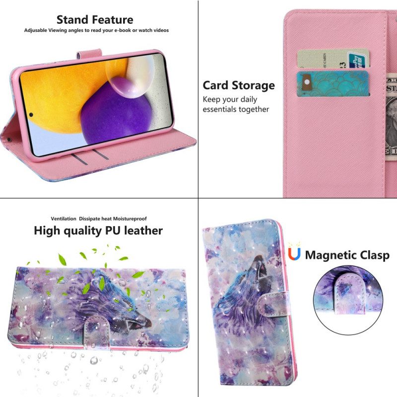 Folio Cover Samsung Galaxy A13 5G / A04s Lupo Dell'acquerello