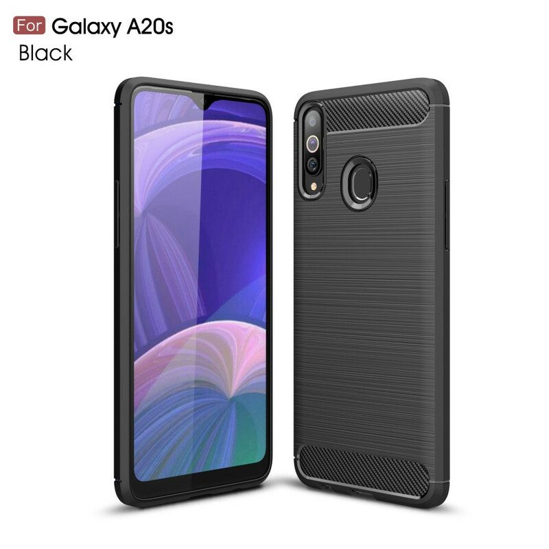 Cover Samsung Galaxy A20s Fibra Di Carbonio Spazzolata