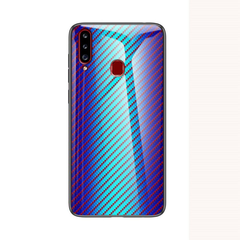 Cover Samsung Galaxy A20s Vetro Temperato In Fibra Di Carbonio