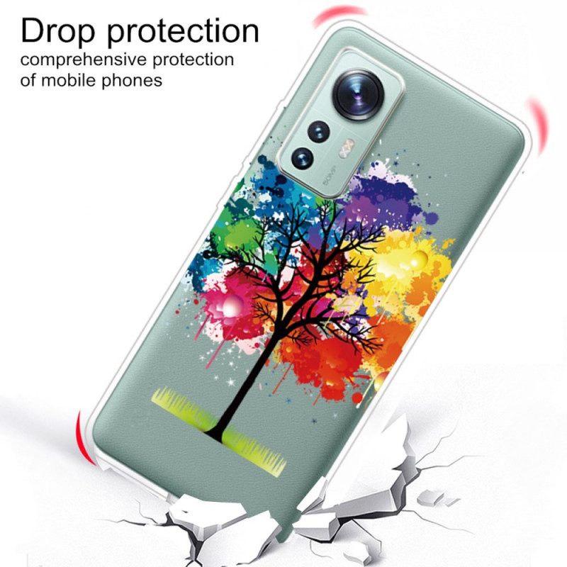 Cover Xiaomi 12 Pro Albero Colorato In Silicone