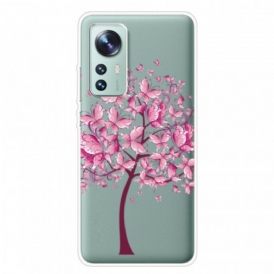 Cover Xiaomi 12 Pro Albero Rosa In Silicone