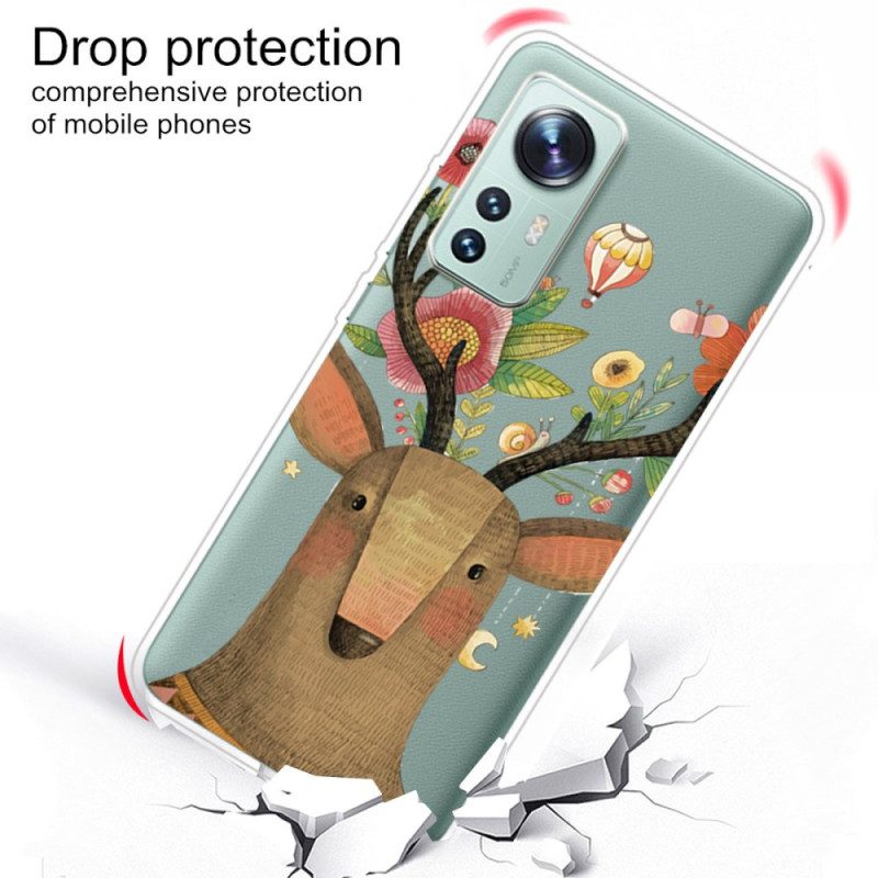 Cover Xiaomi 12 Pro Cervo Tribale In Silicone