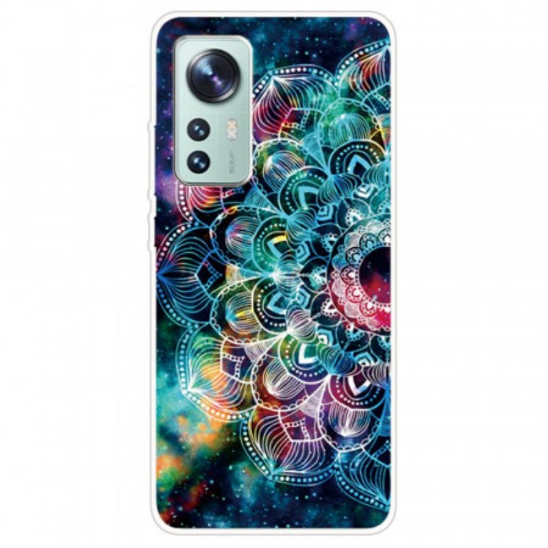 Cover Xiaomi 12 Pro Disegno Mandala In Silicone