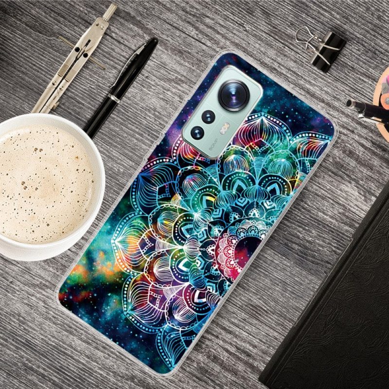 Cover Xiaomi 12 Pro Disegno Mandala In Silicone