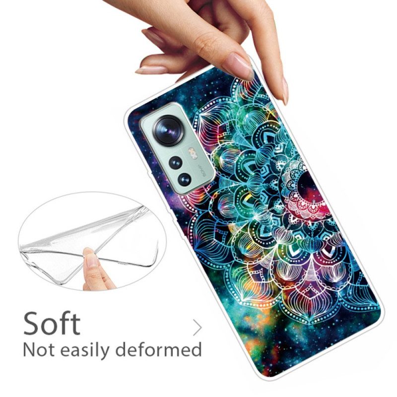 Cover Xiaomi 12 Pro Disegno Mandala In Silicone