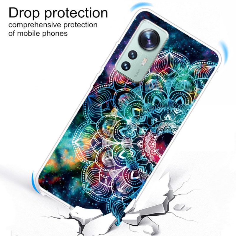 Cover Xiaomi 12 Pro Disegno Mandala In Silicone