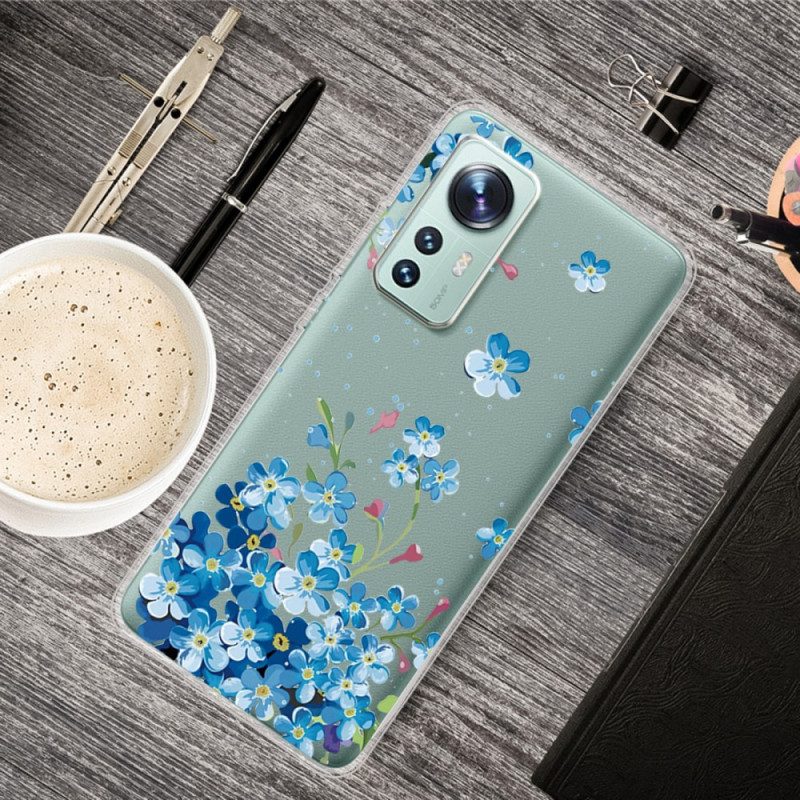 Cover Xiaomi 12 Pro Fiori Blu