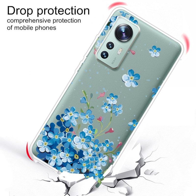 Cover Xiaomi 12 Pro Fiori Blu