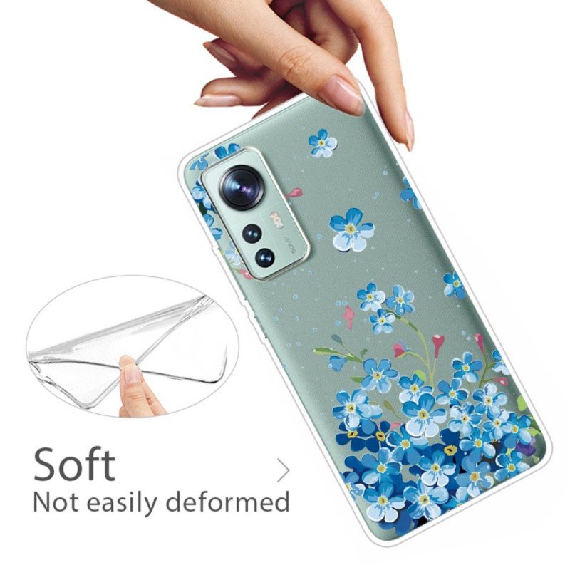 Cover Xiaomi 12 Pro Fiori Blu