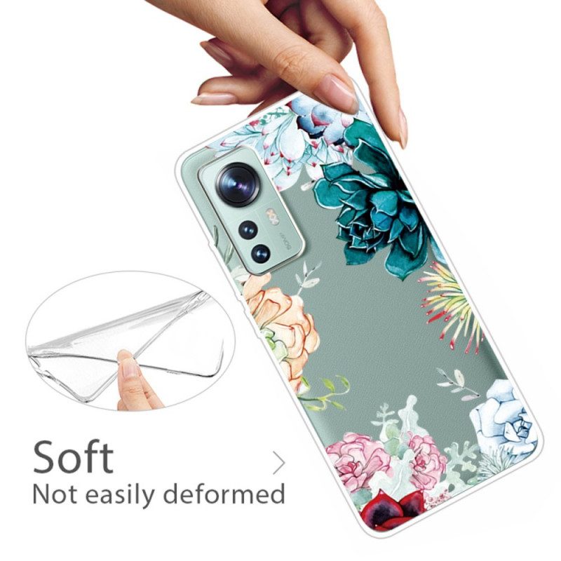 Cover Xiaomi 12 Pro Fiori Di Campo In Silicone