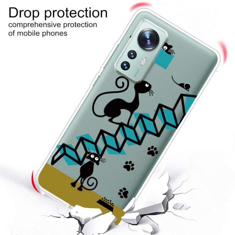 Cover Xiaomi 12 Pro Gatti Sulle Scale