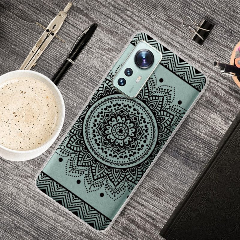 Cover Xiaomi 12 Pro Mandala In Silicone Nero