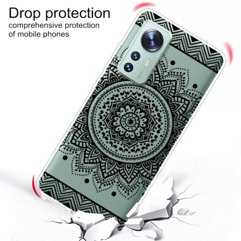 Cover Xiaomi 12 Pro Mandala In Silicone Nero