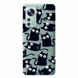 Cover Xiaomi 12 Pro Piccoli Gatti In Silicone