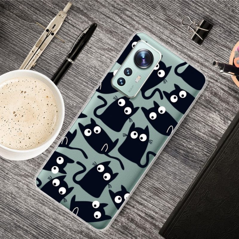 Cover Xiaomi 12 Pro Piccoli Gatti In Silicone