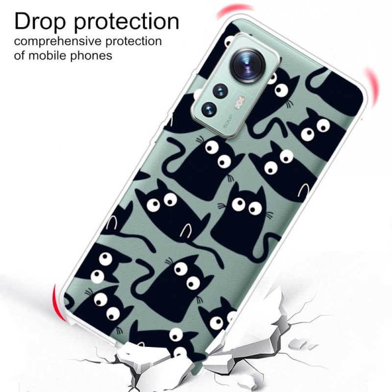 Cover Xiaomi 12 Pro Piccoli Gatti In Silicone