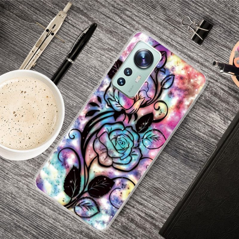 Cover Xiaomi 12 Pro Silicone Floreale Grafico