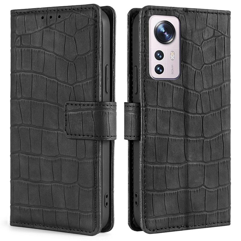 Custodia in pelle Xiaomi 12 Pro Pelle Di Coccodrillo