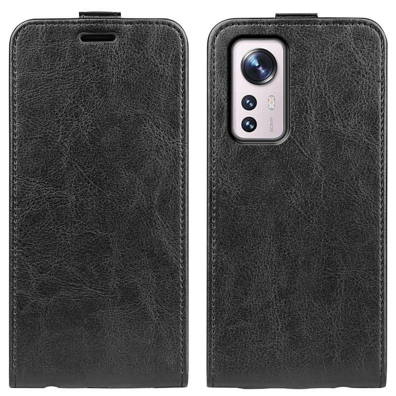 Custodia in pelle Xiaomi 12 Pro Folio Cover Ribalta Verticale Effetto Pelle