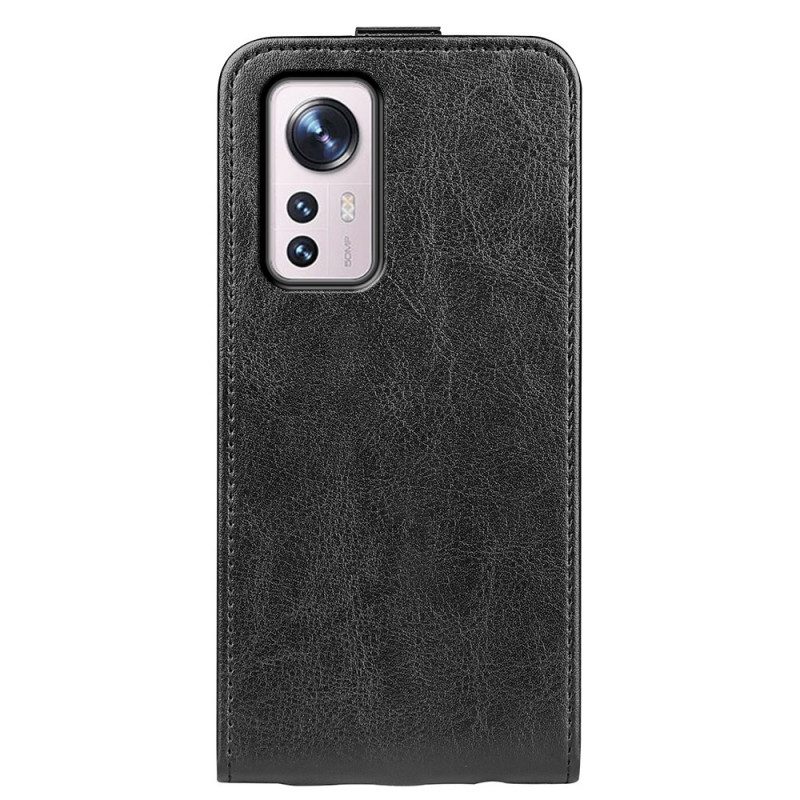 Custodia in pelle Xiaomi 12 Pro Folio Cover Ribalta Verticale Effetto Pelle