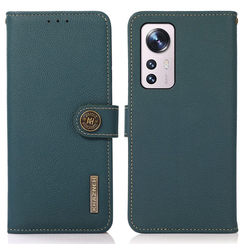 Custodia in pelle Xiaomi 12 Pro Khazneh Rfid In Vera Pelle