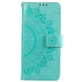 Custodia in pelle Xiaomi 12 Pro Mandala Del Sole Con Cinghie