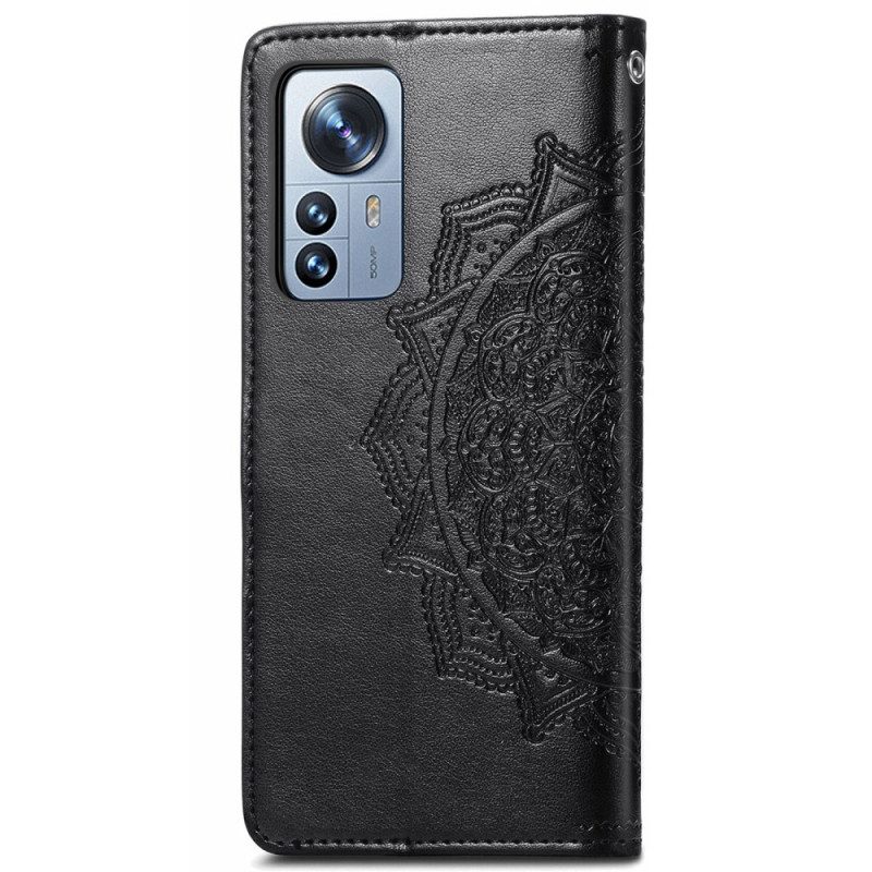 Custodia in pelle Xiaomi 12 Pro Mandala Medioevo