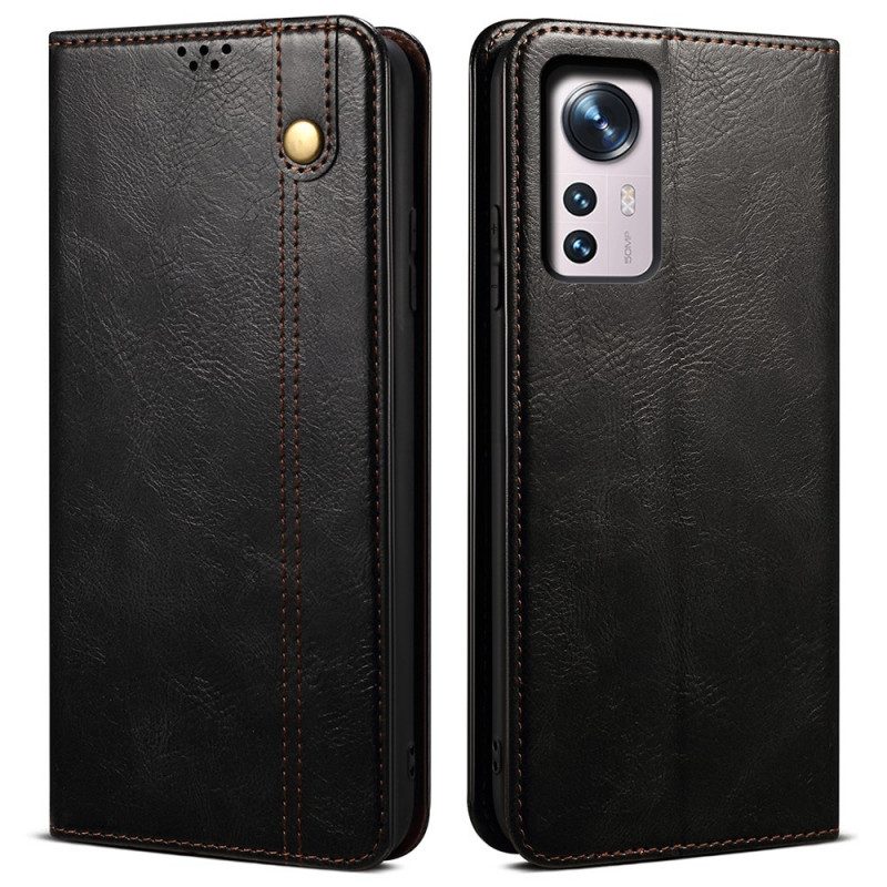 Folio Cover Xiaomi 12 Pro Custodia in pelle Ecopelle Cerata