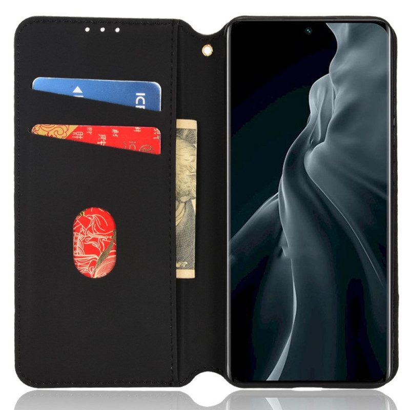 Folio Cover Xiaomi 12 Pro Custodia in pelle Effetto Pelle Diamante