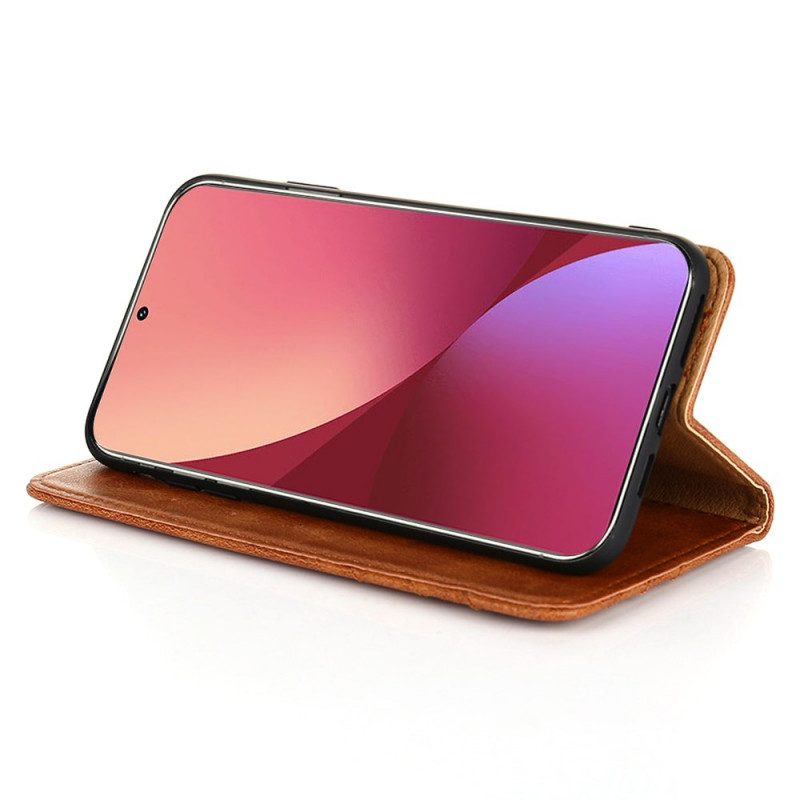 Folio Cover Xiaomi 12 Pro Custodia in pelle Rivetto In Pelle Stile