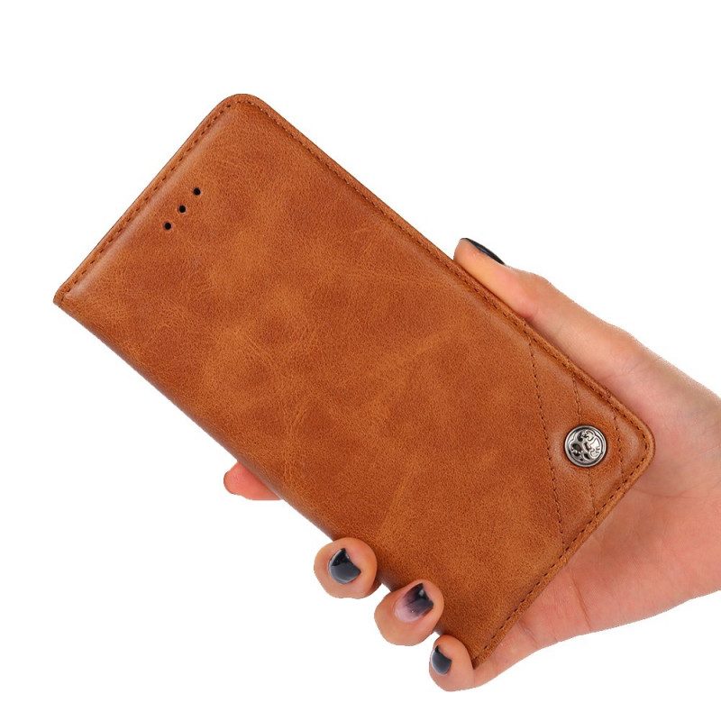 Folio Cover Xiaomi 12 Pro Custodia in pelle Rivetto In Pelle Stile