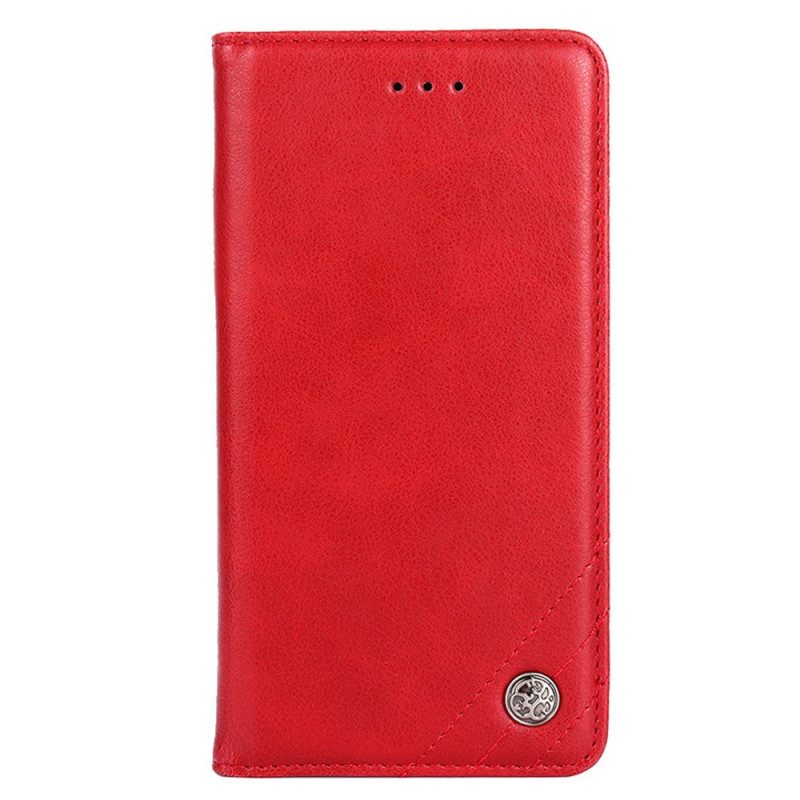 Folio Cover Xiaomi 12 Pro Custodia in pelle Rivetto In Pelle Stile