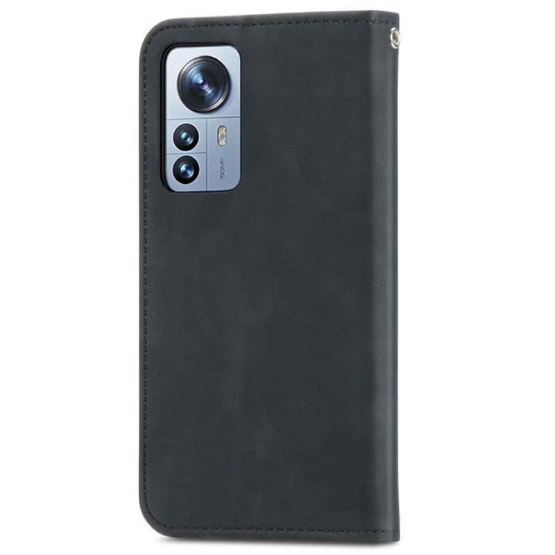 Folio Cover Xiaomi 12 Pro Custodia in pelle Sensazione Sulla Pelle