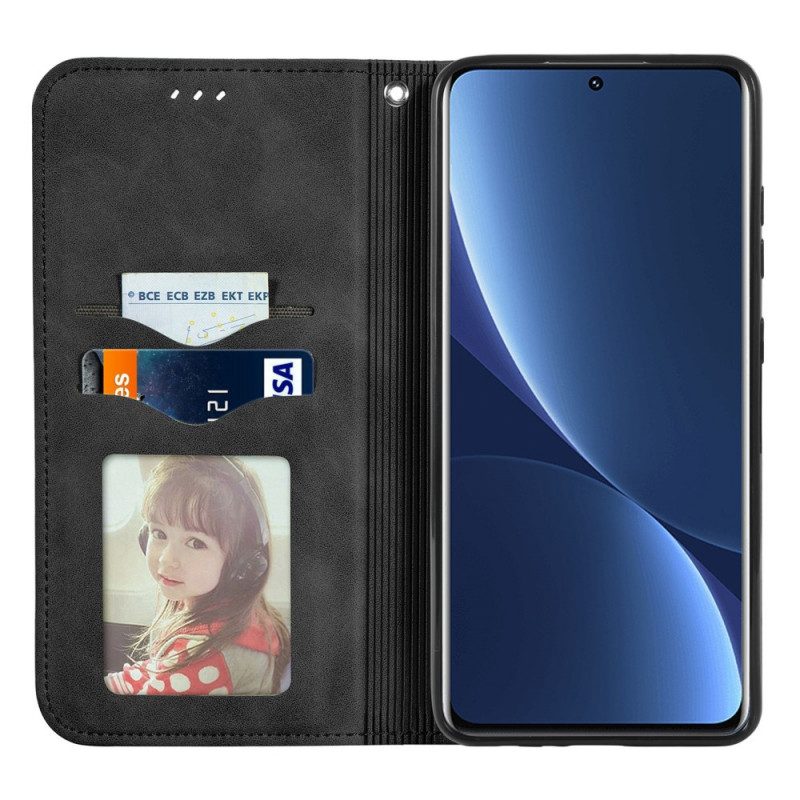 Folio Cover Xiaomi 12 Pro Custodia in pelle Sensazione Sulla Pelle