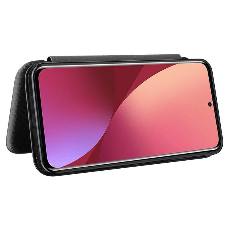 Folio Cover Xiaomi 12 Pro Custodia in pelle Silicone Colorato Al Carbonio