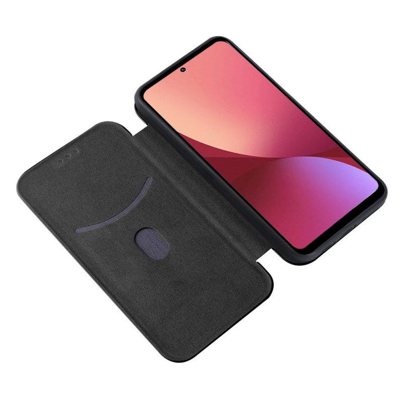 Folio Cover Xiaomi 12 Pro Custodia in pelle Silicone Colorato Al Carbonio