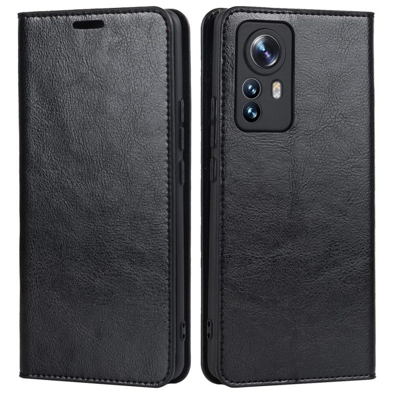 Folio Cover Xiaomi 12 Pro Custodia in pelle Pelle Vera