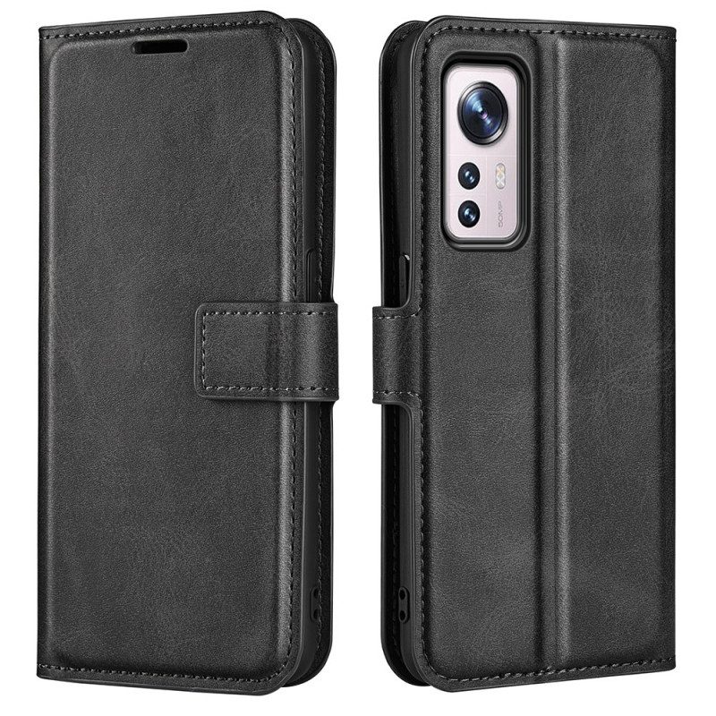 Folio Cover Xiaomi 12 Pro Struttura In Pelle