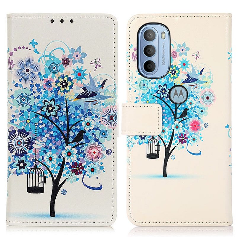 Custodia in pelle Moto G41 / G31 Albero In Fiore